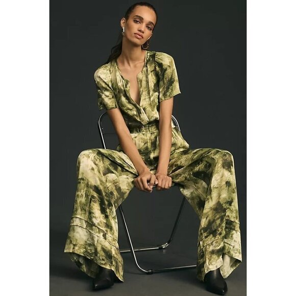 Anthropologie The Somerset Jumpsuit Olive Green Size XS NWT - Picture 2 of 7